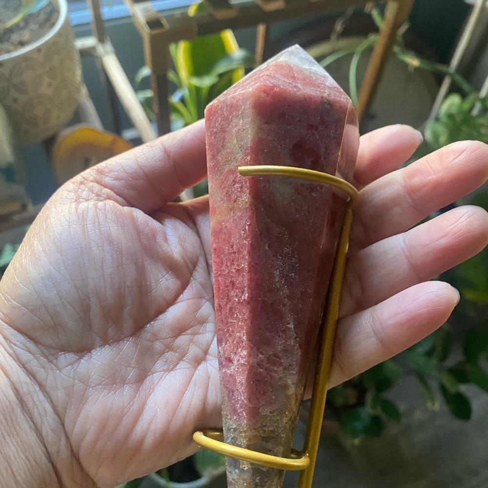 Rhodonite Wand with Stand